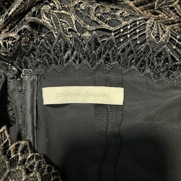 JONATHAN SIMKHAI*Gold Brushed Strapless Guipure Lace Cocktail Dress**Small $1495 - Picture 8 of 9